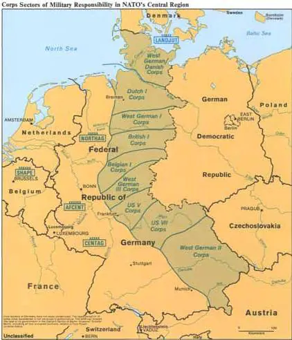 Grafik Corps sectors NATO's Central Region