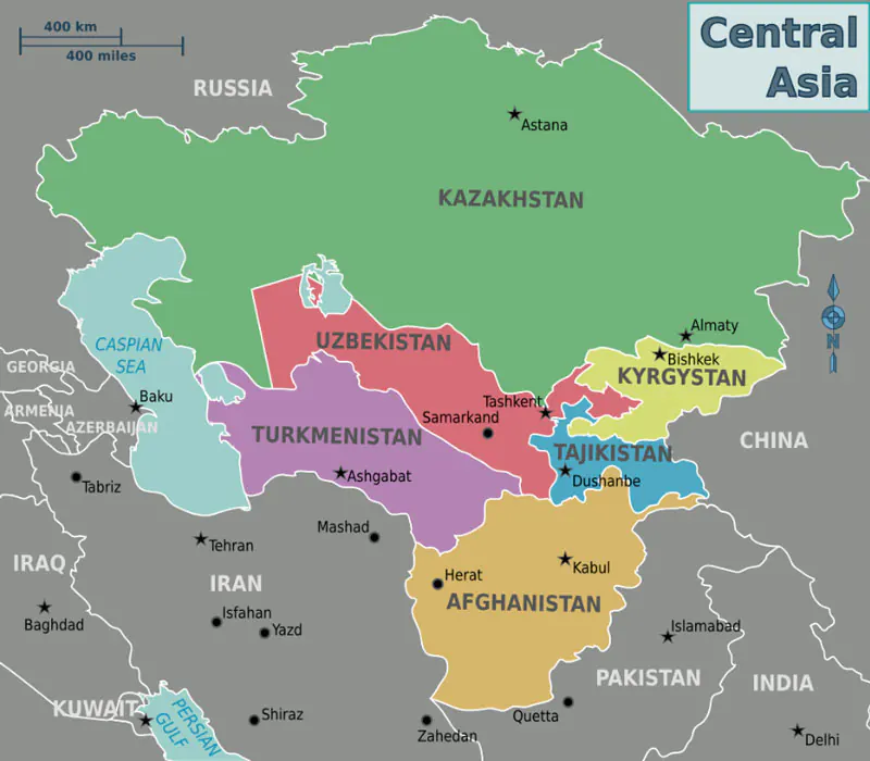 Map of Central Asia